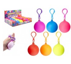 Squishy Neon Ball With Clip On 4.8cm 6 Assorted