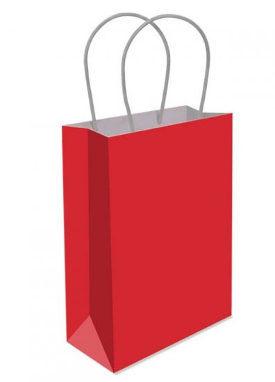 Red Paper Bag With Handle - Click Image to Close