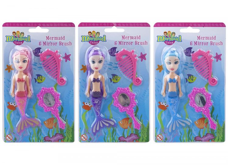 Mermaid Doll With Brush And Mirror - Click Image to Close