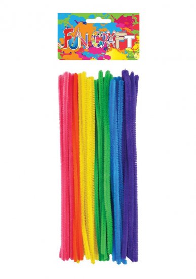 Chenille 30cm Wire Pipe Cleaner Craft Kit Neon Colour - Click Image to Close