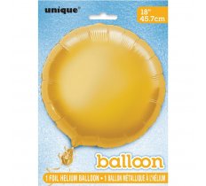 Solid Round Foil Balloon 18" Gold