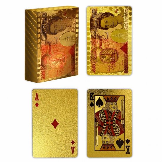 Deluxe Gold Playing Cards With Display Box - Click Image to Close