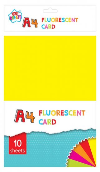 Kids Create Activity Play 10 Sheet A4 Fluorescent Card - Click Image to Close