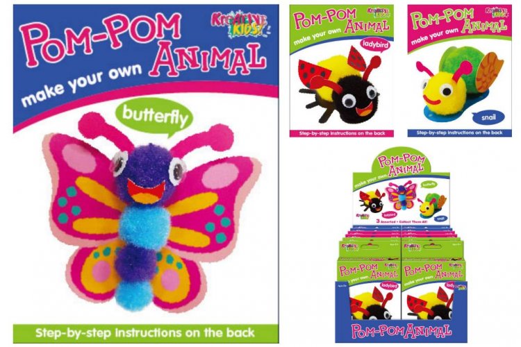 Make Your Own Pom Pom Animals ( Assorted Designs ) - Click Image to Close