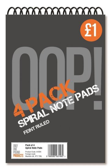 6"X4" Spiral Note Pad 4 Pack - Click Image to Close