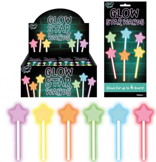 8" Glowing Star Wand - Click Image to Close