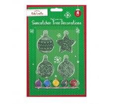 Christmas Suncatcher Tree Decorations with Paint 4pk