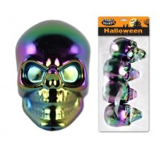 4 Pack Halloween Electroplated Skull Tabletop Decoration