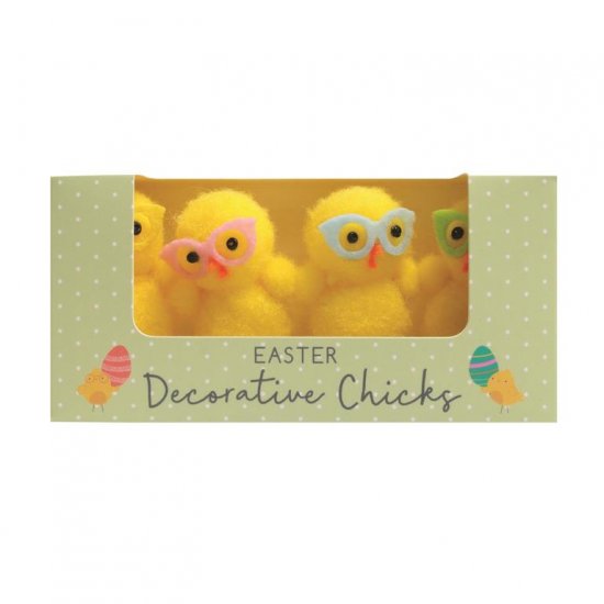 Easter Decorative Chicks 4 Pack - Click Image to Close