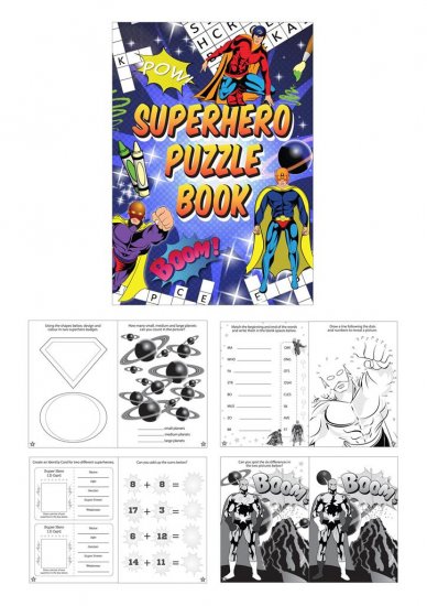 Mini 10.5 X 14.5cm Superhero Puzzle Books X 48 ( 10p Each ) - Click Image to Close