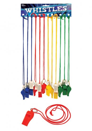 Plastic Whistle With String X 12 ( 23p Each ) - Click Image to Close