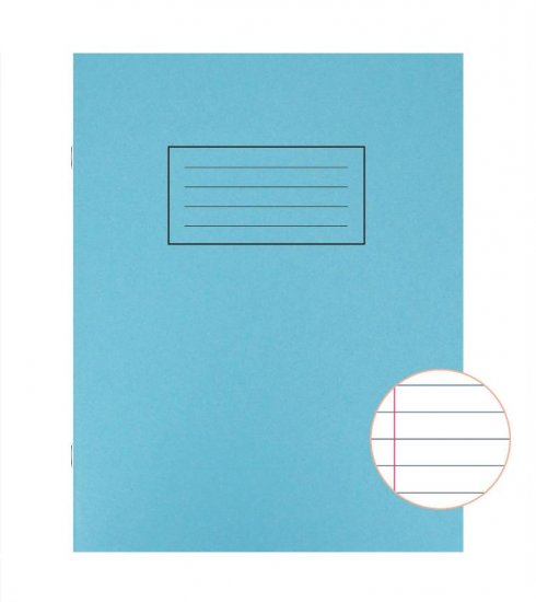 Silvine Blue P4To Exercise Book Lined With Margin X 10 - Click Image to Close