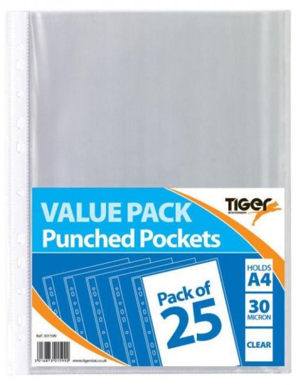 Tiger A4 Value Pack 25 Punched Pack ts - Click Image to Close