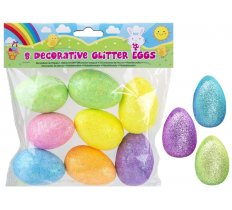 Pack Of 8 Large Glitter Eggs