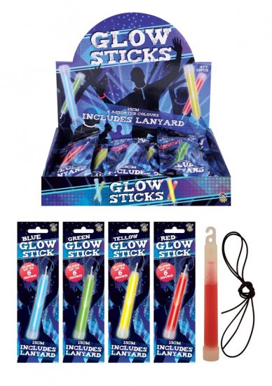 GLOW STICK 15CM WITH LANYARD - Click Image to Close