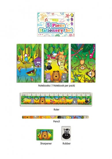 Jungle Stationery Set Of 5 - Click Image to Close