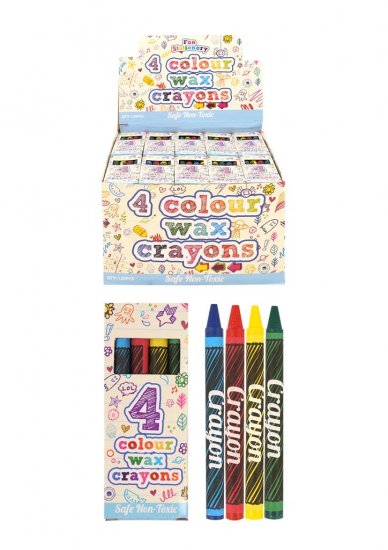 Wax Crayons 8cm Set Of 4 x 120 ( 11p Each ) - Click Image to Close