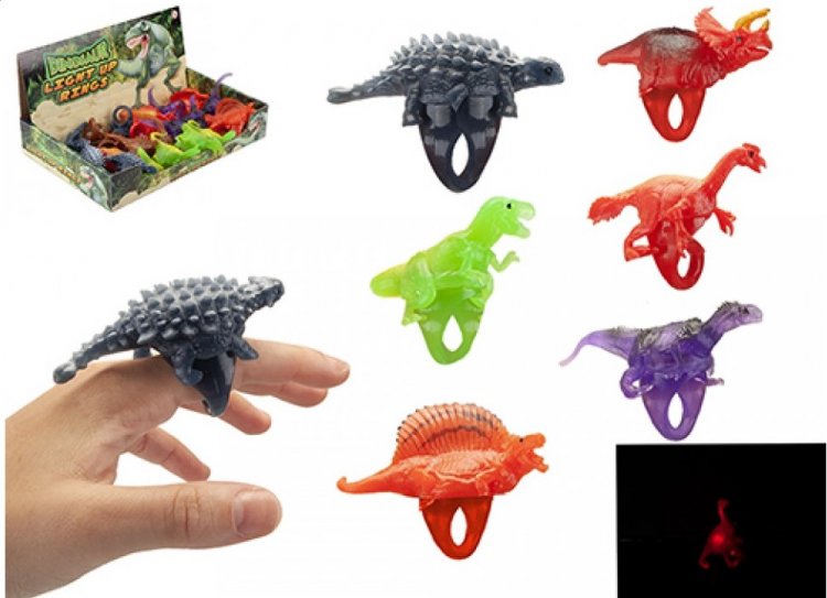 Light Up Dinosaur Ring ( Assorted Colours ) - Click Image to Close