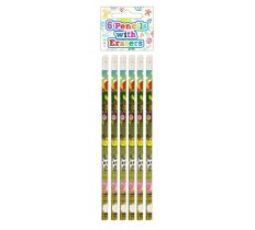 Farm Animal Pencils With Eraser Set Of 6