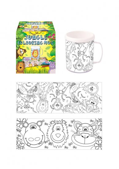 Jungle Animals Colour In Your Own Mug - Click Image to Close