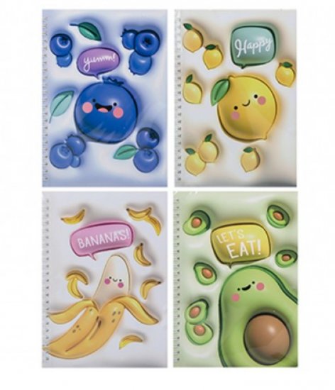 A5 Puffy Look Notebook Fruit Design ( Assorted Designs ) - Click Image to Close