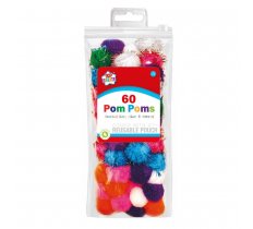 Kids Create Activity 60 Mix Coloured & Glitter Pom Poms