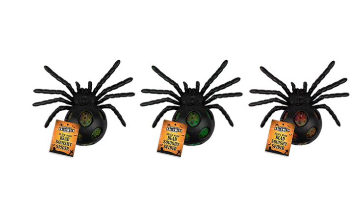 Black Neon Bead Squishy Spider - Click Image to Close