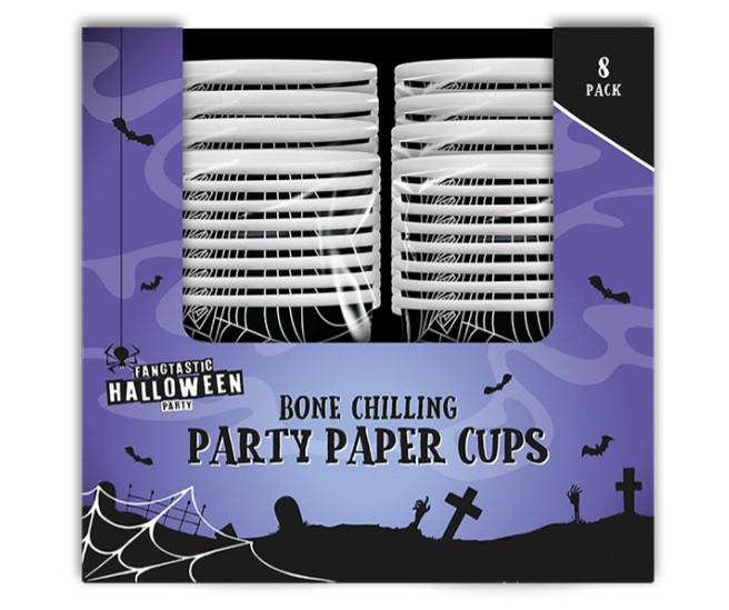 Halloween Paper Cups 270ml 8 Pack - Adults - Click Image to Close
