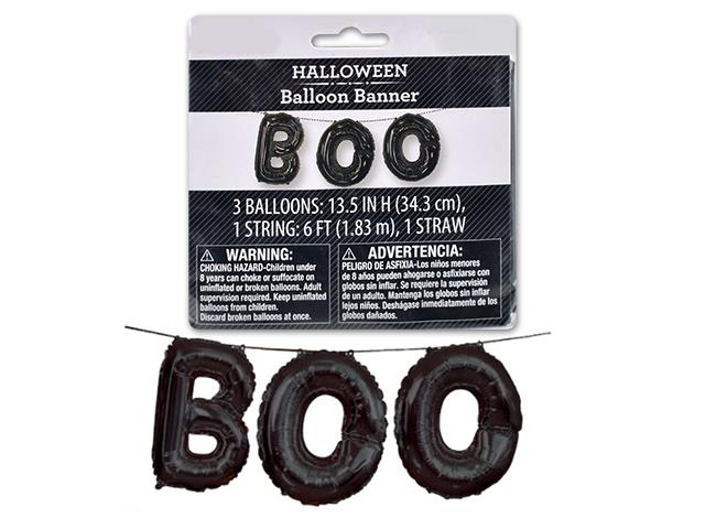 Halloween Boo Balloon Banner 6Ft - Click Image to Close