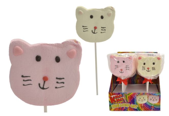 Marshmallow Cat Face In Display Box x 18 - Click Image to Close