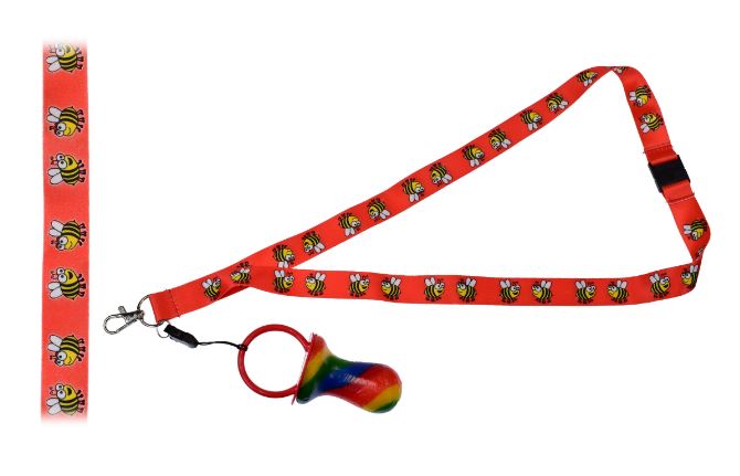 Dummy Bumble Bee Lanyard With Rock - Click Image to Close