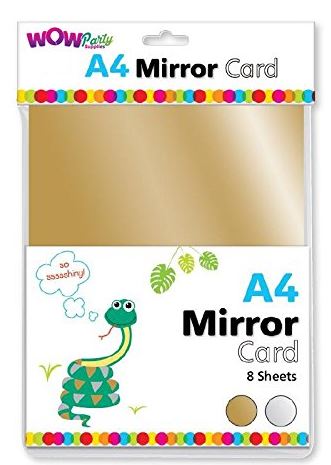 Kids Create 8 Sheet A4 Coloured Mirror Card - Click Image to Close