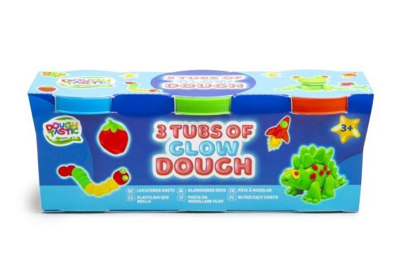 3 Pack Glow in the Dark Dough (50Gm) - Click Image to Close
