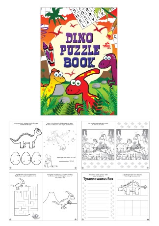 Mini Dinosaur Puzzle Books (10.5x14.5cm) X 48 - Click Image to Close