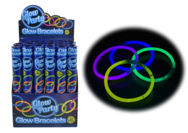 12Pc Glow Bracelet In Colour Tube - Click Image to Close