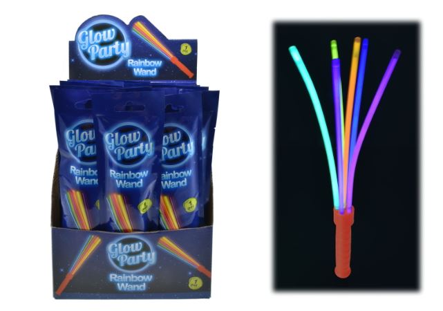GLOW RAINBOW WAND IN COLOUR FOIL BAG - Click Image to Close