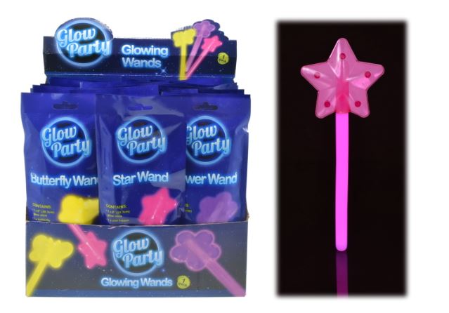 GLOW BUTTERFLY FLOWER & PRINCESS WANDS - FOIL BAG - Click Image to Close