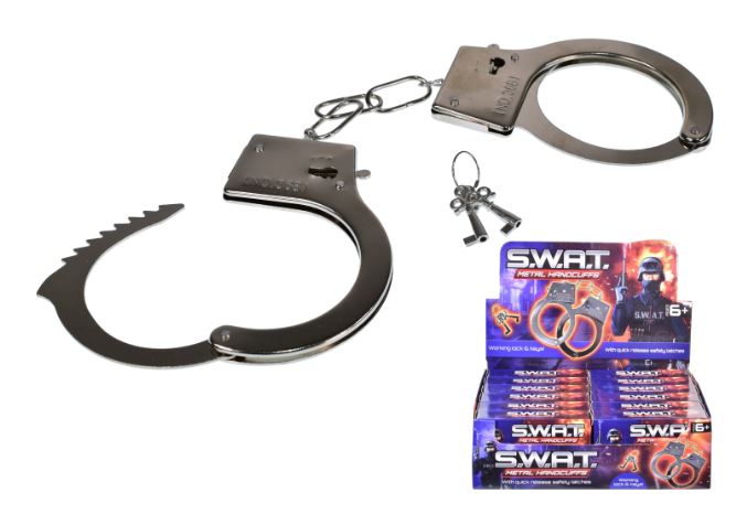 Metal Handcuffs In Display Box "Swat" - Click Image to Close