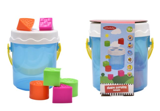 SHAPE SORTING BUCKET WITH 6 BLOCKS - Click Image to Close