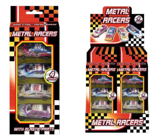 Metal Cars In Hanging Window Box 4 Pack - Click Image to Close