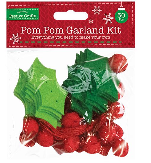 Make Your Own Felt Pom-Pom Garland Craft Kit - Click Image to Close