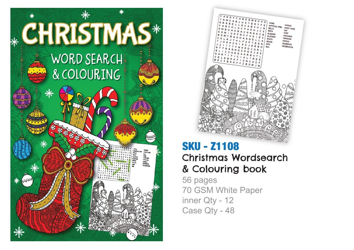 Christmas Word Search And Coloring Book (ZERO VAT)