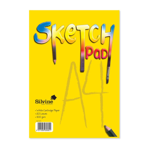 Silvine A4 Sketch Pad 100Gsm White Cartridge Paper 20 Sheets